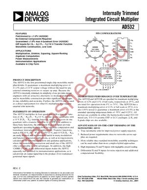 AD532JD/+ datasheet  